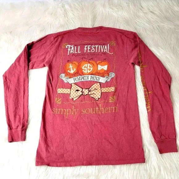 Simply Southern Fall Pumpkin Long Sleeve - S - Picture 2 of 6